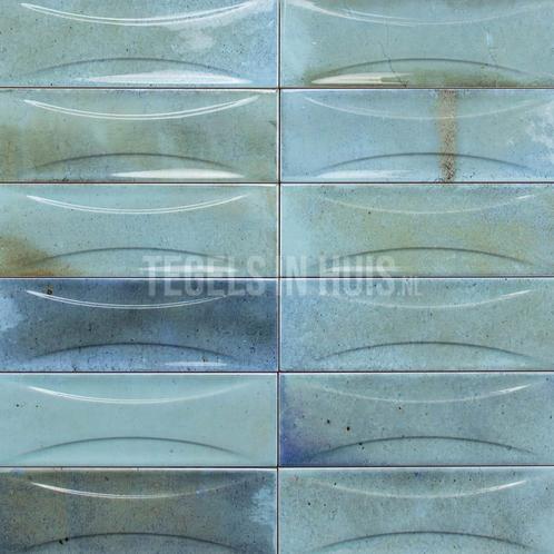 Wandtegel hanoi licht blauw decor 6.5x20 wandtegel, Doe-het-zelf en Verbouw, Tegels, Wandtegels, Nieuw, 10 m² of meer, Keramiek