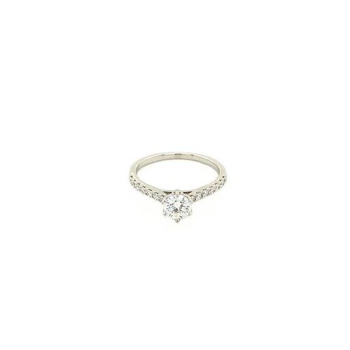 Witgouden ring met diamant 18 krt, Sieraden, Tassen en Uiterlijk, Ringen, Nieuw, Ophalen of Verzenden