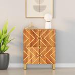 vidaXL Dressoir 60x33,5x75 cm massief mangohout bruin en, Huis en Inrichting, Kasten | Dressoirs, Verzenden, Nieuw, 50 tot 100 cm