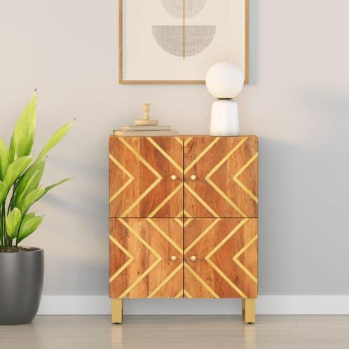 vidaXL Dressoir 60x33,5x75 cm massief mangohout bruin en, Huis en Inrichting, Kasten | Dressoirs, 25 tot 50 cm, Nieuw, 50 tot 100 cm