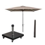 Garden Impressions Lotus stokparasol 250x250 cm - taupe incl, Verzenden, Nieuw
