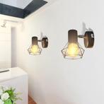 Wandlampen 2 st met LED industrile stijl zwart (Interieur), Huis en Inrichting, Verzenden