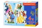 4 Delige puzzel set Verliefde Prinsessen Castorland B-044..., Ophalen of Verzenden, Nieuw, Overige typen