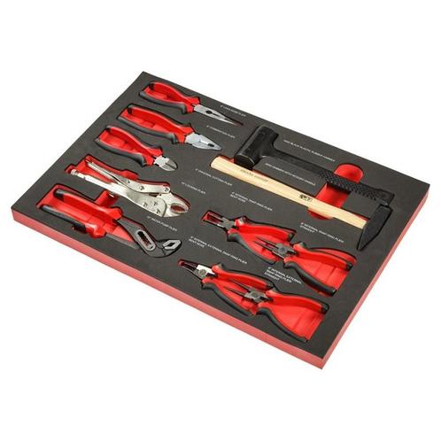 Tangenset en hamerset 11 delen - foam inleg, Doe-het-zelf en Verbouw, Gereedschapskisten, Ophalen of Verzenden