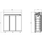 Koelkast 3 Glasdeuren 1530L INS-1530R BL, Gebruikt, Koelen en Vriezen