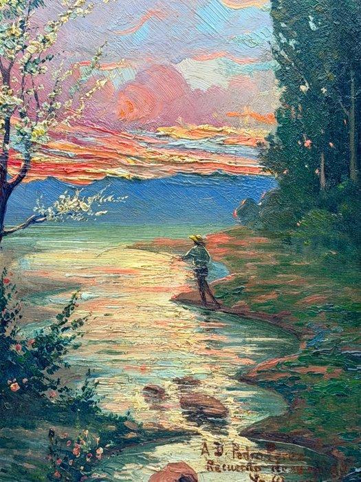 Antonio Amorós y Botella (1849-1925) - Escena de pesca, Antiek en Kunst, Kunst | Schilderijen | Klassiek