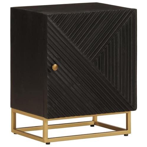 vidaXL Nachtkastje 40x30x50 cm massief mangohout en ijzer, Huis en Inrichting, Kasten | Overige, Nieuw, Verzenden