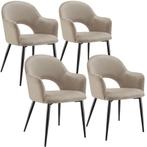 Eetkamerstoel Sachel, fluweellook, gestoffeerd, 120 kg - tau, Huis en Inrichting, Stoelen, Verzenden, Nieuw