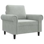 Fluwelen Fauteuil Lichtgrijs 60cm - Comfortabel | Tweedek..., Ophalen of Verzenden, Nieuw, 75 tot 100 cm, 75 tot 100 cm