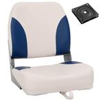 vidaXL 2-delige Bootstoelenset met blauw-witte kussens, Watersport en Boten, Bootonderdelen, Verzenden, Nieuw