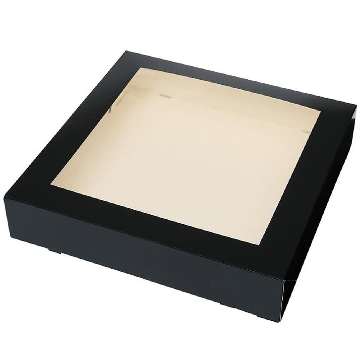 Taartdoos met venster 30x30x6cm. Zwart 3st, Hobby en Vrije tijd, Taarten en Cupcakes maken, Nieuw, Verzenden