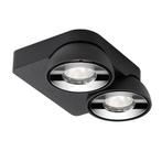 Delta Light Tweeter Plafondlamp LED 2-lichts, zwart/chroom -, Huis en Inrichting, Lampen | Spots, Verzenden, Nieuw