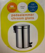 - Home Essentials pedaalemmer 5L chroom, Ophalen of Verzenden, Nieuw