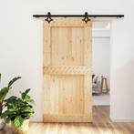 vidaXL Schuifdeur met beslag 100x210 cm massief grenenhout, Verzenden, Nieuw