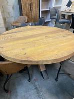 Eettafel mangohout, rond, 150 cm (nieuw, outlet), Huis en Inrichting, Tafels | Eettafels, Nieuw