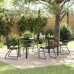 vidaXL 5-delige Tuin Eetset Zwart PVC Rattan, Verzenden, Nieuw, Kunststof