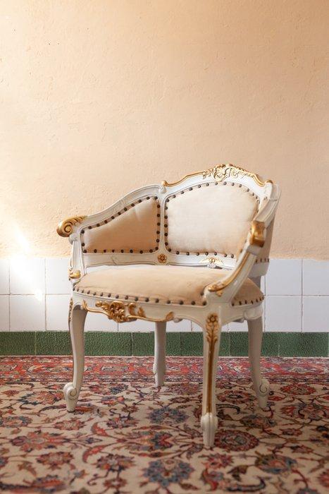 Stoel - Beuken, Fluweel, Antiek en Kunst, Curiosa en Brocante