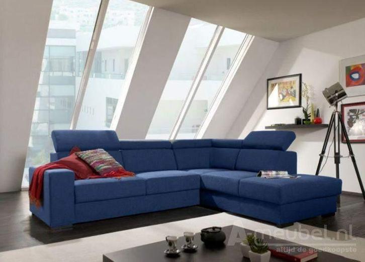 Hoekbank Raalte - hoekbanken - Blauw, Huis en Inrichting, Banken | Sofa's en Chaises Longues, Nieuw, Stof