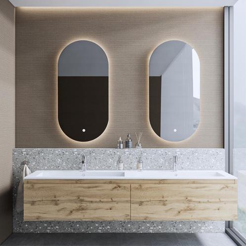 Badkamermeubelset BWS Anubis 140cm 2 Laden Rustiek Eiken Met, Doe-het-zelf en Verbouw, Sanitair, Bad, Nieuw, Ophalen of Verzenden