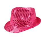 Disco hoed pailletten hot pink, Ophalen of Verzenden, Nieuw
