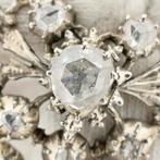 Zilveren broche gezet met roos geslepen diamanten ca. 1,6..., Goud, Met edelsteen, Gebruikt, Ophalen of Verzenden