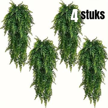 4 STUKS Hangende Groene Kunst Varens - 78 cm