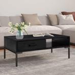 vidaXL Salontafel 90x50x35 cm massief grenenhout zwart, Huis en Inrichting, Tafels | Salontafels, 50 tot 100 cm, Verzenden, Nieuw