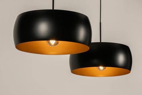 Rietveld Hanglampen - Zwart, Goud - Metaal, Aluminium, Huis en Inrichting, Lampen | Hanglampen, Verzenden