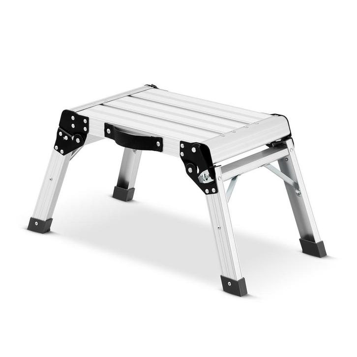 Keukentrapje - opvouwbaar - 47x30x34 cm - aluminium - zwart, Doe-het-zelf en Verbouw, Ladders en Trappen, Nieuw, Ophalen of Verzenden