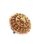 Vintage/antiek gouden ronde broche van filigrain techniek, Ophalen of Verzenden, Gebruikt, Overige kleuren, Goud