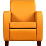 Leren Fauteuil Joy - Toledo Leer Leem - Poten Hout Zwart, Huis en Inrichting, Fauteuils, Nieuw, Ophalen of Verzenden, 50 tot 75 cm