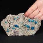 Zeldzaam mineraal - Cavansiet op Stilbiet - Kristal op, Verzamelen, Mineralen en Fossielen