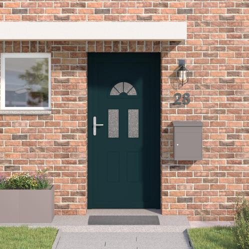 vidaXL Voordeur Antraciet 110 x 210 cm PVC, Doe-het-zelf en Verbouw, Deuren en Horren, Nieuw, Verzenden