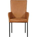 Leren eetkamerstoel Daily met armleuning - Vintage Cognac (, Huis en Inrichting, Stoelen, Leren eetkamerstoel Daily met armleuning - Vintage Cognac (cognac) - Poten staal vierkant zwart past perfect in uw interieur als u woonstijl: Modern is.