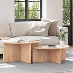 vidaXL Salontafel 2 pcs Naturel 79 x 39.5 x 40 cm Massief, Huis en Inrichting, Tafels | Salontafels, Verzenden, Nieuw, Grenenhout