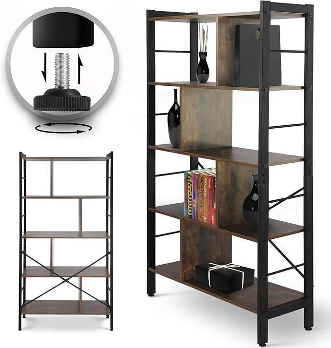 MIADOMODO® Boekenkast - met 4 niveaus, 79x30x155cm, stalen f, Huis en Inrichting, Overige Huis en Inrichting, Nieuw, Verzenden