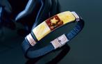 Amber Leren armband met Baltisch amber - Vrouwen, Heren,, Nieuw