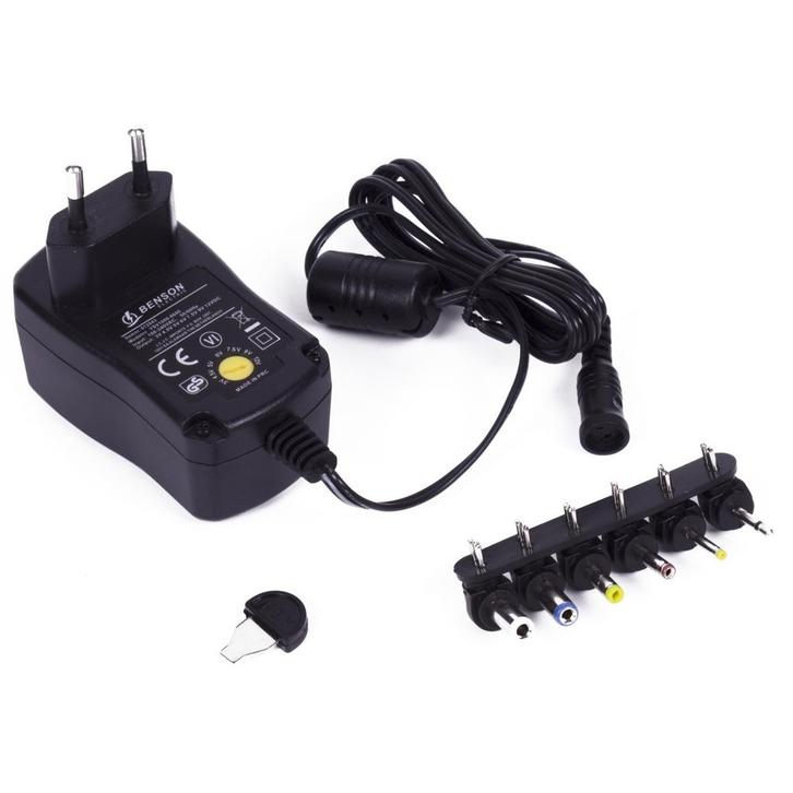 Benson Universele adapter - Verwisselbare tips - 600mA -..., Telecommunicatie, Mobiele telefoons | Telefoon-opladers, Nieuw, Ophalen of Verzenden