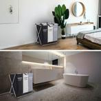 2dekans | BRASQ Wasmand Opvouwbaar 3 vakken - Wassorteerder, Huis en Inrichting, Badkamer | Badtextiel en Accessoires, Ophalen of Verzenden