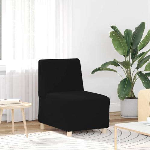 vidaXL Fauteuil 55 cm gekrulde wolachtige stof zwart, Huis en Inrichting, Banken | Bankstellen, Nieuw, Stof, Eenpersoons, Verzenden