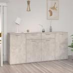 vidaXL Dressoir 160x36x75 cm bewerkt hout betongrijs, Huis en Inrichting, Kasten | Dressoirs, Verzenden, 150 tot 200 cm, Nieuw