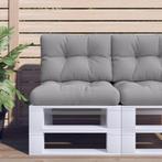 vidaXL Palletkussens 2 st stof grijs, Huis en Inrichting, Verzenden, Nieuw, Grijs