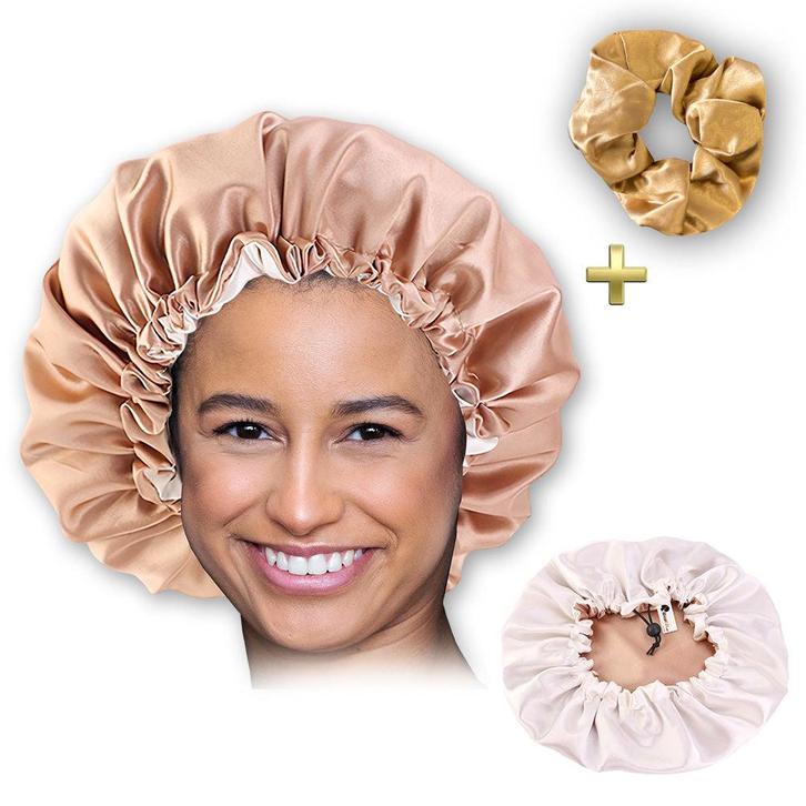 Kaki Satijnen Satijnen Slaapmuts / Haar bonnet van Satijn /, Sieraden, Tassen en Uiterlijk, Uiterlijk | Haarverzorging, Nieuw