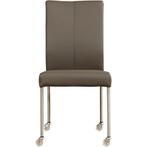 Leren eetkamerstoel Comfort met wieltjes - Toledo Moss, Huis en Inrichting, Stoelen, Overige kleuren, Nieuw, Leer, Ophalen of Verzenden