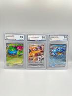 Pokémon - 3 Graded card - CHARIZARD FULL ART & BLASTOISE EX, Hobby en Vrije tijd, Nieuw