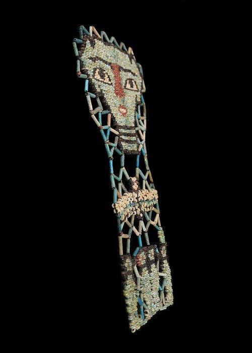 Oude Egypte, late periode Faience Gekralde mummiemasker met, Antiek en Kunst, Antiek | Overige Antiek