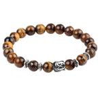 Fako Bijoux® - Buddha Armband - Ring Quatro - Tijgeroog, Verzenden, Nieuw