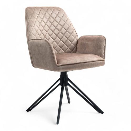 Eetkamerstoel William | Taupe | Velvet/velours stof, Huis en Inrichting, Stoelen, Nieuw, Ophalen