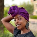 Paarse hoofddoek / paarse headwrap, Kleding | Dames, Hoeden en Petten, Ophalen of Verzenden, Nieuw