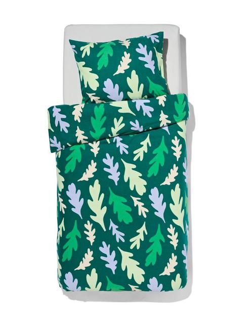 HEMA Dekbedovertrek flanel 140x200/220 bladeren groen, Huis en Inrichting, Slaapkamer | Beddengoed, Nieuw, Verzenden